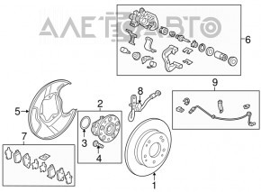 Caliper assembly rear right Acura ILX 13-18