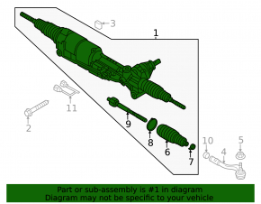 Power steering rack for Audi A8 19-25