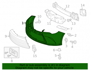 Front bumper bare Toyota Camry v55 15-17 USA