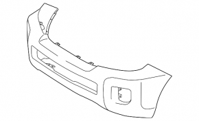 Bare front bumper for Toyota Land Cruiser 13-15 with parking sensors and headlight washers