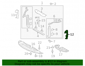 Radiator deflector left Toyota Sienna 11-14 3.5 SE