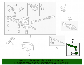 Right tie rod end for Acura RDX 13-18