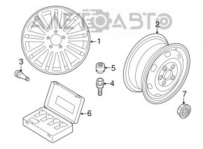 Wheel disk R17x7J ET43 VW Passat b8 16-19 USA SE type 2 light curb