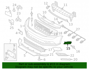 Front bumper mount left VW Jetta 15-18 USA