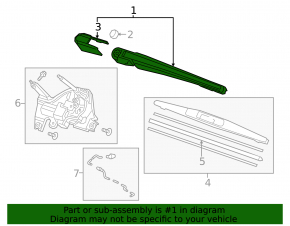 Rear wiper arm Honda HR-V 16-22