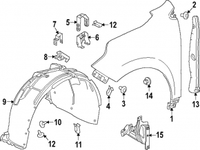 Front left fender liner Chevrolet Equinox 18-
