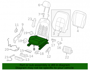 Left passenger seat runner for Infiniti QX30 17-20