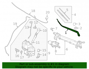 Left wiper arm Mazda 3 19-