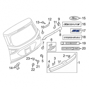 Emblem inscription SE tailgate Ford Escape MK3 17-19 rest