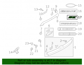 Emblem inscription SE tailgate Ford Escape MK3 17-19 rest