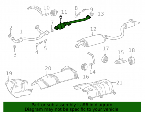 Exhaust line middle part with catalytic converter Toyota Highlander 20 3.5