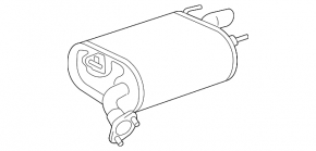 Muffler rear part with barrel right Toyota Camry v40 3.5