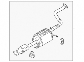 Exhaust line middle part with catalytic converter Kia Soul 14-19 2.0
