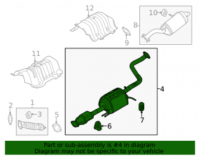 Exhaust line middle part with catalytic converter Kia Soul 14-19 2.0