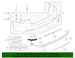 Rear bumper reflector left Audi A6 C8 19- outer