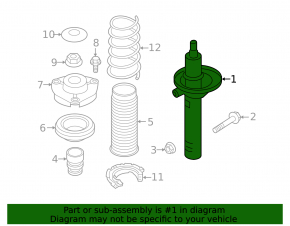 Shock absorber front right Audi A3 8V 15-20 4d, 5d AWD