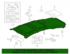 Toyota Prius V 12-16 headliner for sunroof