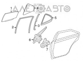 Toyota Camry v70 18-24 rear left triangle door glass, green tint