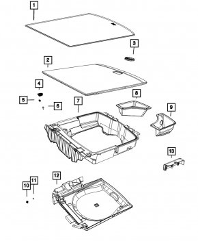 Jeep Grand Cherokee WL 22-25 PHEV trunk floor covering, under spare tire