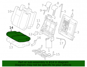Rear seat, 3rd row, Toyota Highlander 14-19, dark gray cloth