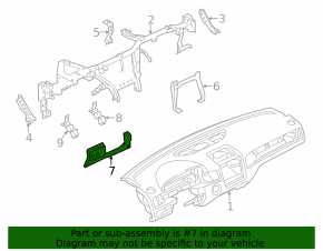 Bracket for mounting the driver's knee pad VW Touareg 11-17