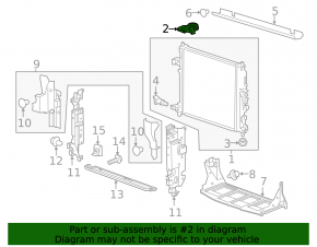 Radiator bracket upper left Chevrolet Camaro 16-23 6.2 plastic, without cushion