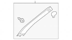 Front pillar trim upper right Acura TLX 15- beige