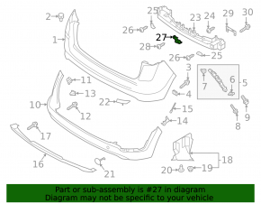 Rear Bumper Bracket Lower Center Hyundai Tucson 16-21