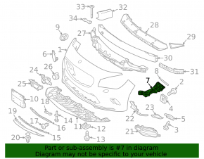 Left front bumper mount for Mercedes CLA 17-19 AMG (package)