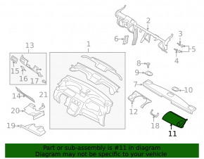 Passenger airbag assembly for Mazda CX-7 06-09