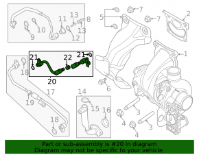 Lincoln Corsair 20-23 2.0 2.3 Turbocharger Cooling Pipe