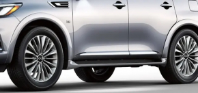 2-piece set of threshold lighting for the Infiniti QX50 19-20, under the bottom, with mounting brackets