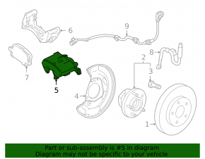 Front right caliper Chevrolet Volt 11-15 rusty