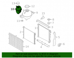 Expansion tank for BMW X3 G01 18 cooling system - small, without cap