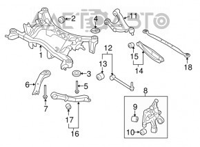 Upper rear right control arm for Subaru Crosstrek 13-17