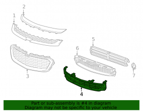 Lower grille front bumper Chevrolet Malibu 14-15 rest
