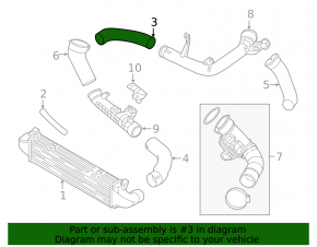 Intercooler pipe right first Volvo S60 15-18 2.0