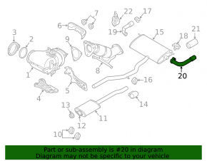 Left exhaust tip for Volvo XC60 18-21 T5, T6