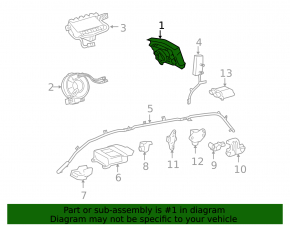Steering wheel airbag for the driver's side of the Toyota Sienna 2010