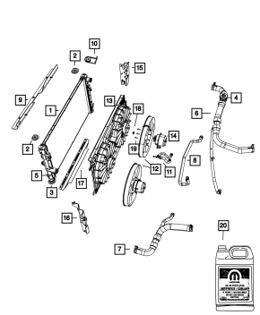 Upper cooling hose for Jeep Patriot 11-17
