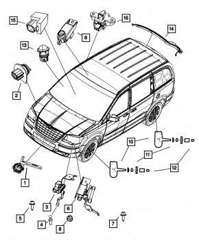 Airbag Sensor Door Left Dodge Journey 09-17