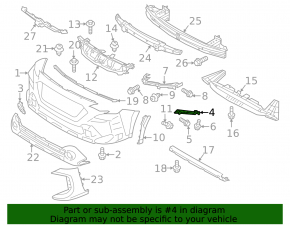 Front bumper mount left Subaru Outback 23-25