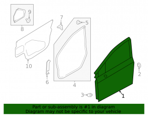Door bare front right Subaru Impreza 17- GK