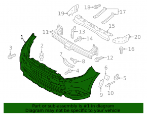 Front bare bumper Mitsubishi Outlander 16-20