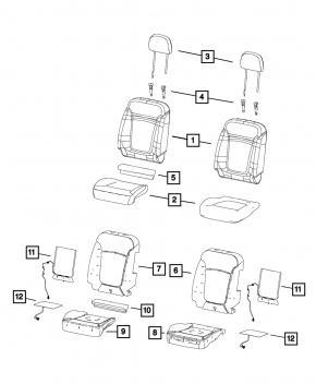 Headrest front left Jeep Renegade 15-18 black cloth