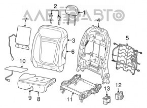 Headrest front left Jeep Renegade 15-18 black cloth