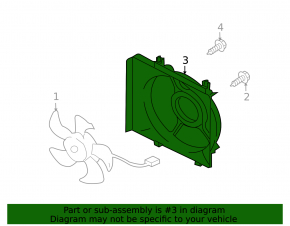 Diffuser radiator shroud bare right Subaru Outback 10-14 2.5