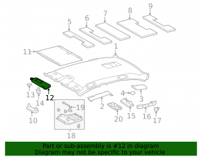 Right visor Lexus GS300 GS430 06-07 gray, without hook, dry-cleanable