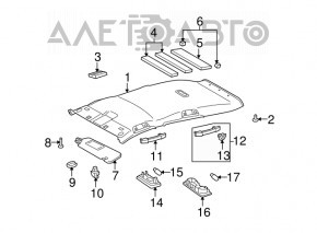 Front left ceiling handle for Lexus CT200h 11-17 gray