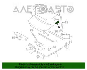 Right hood hinge for Hyundai Santa Fe 2006
